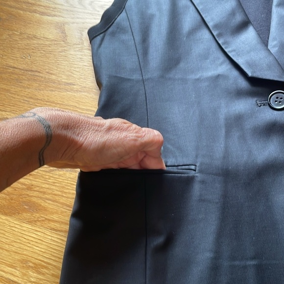 BCBGMaxazria Black Tuxedo Vest Single Button Size XS Formal City Lined - Picture 10 of 12